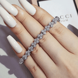 Elegant Rose Gold Roman Crystal Heart Chain Women's Bracelet - Fashion Bangle