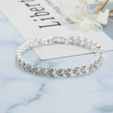 Elegant Rose Gold Roman Crystal Heart Chain Women's Bracelet - Fashion Bangle