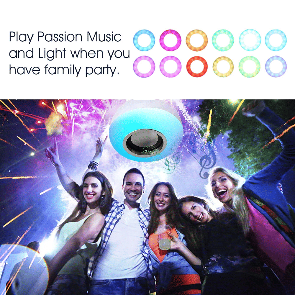 Smart Bluetooth Speaker Bulb: APP Control, RGB LED Light, Powerful Subwoofer Audio