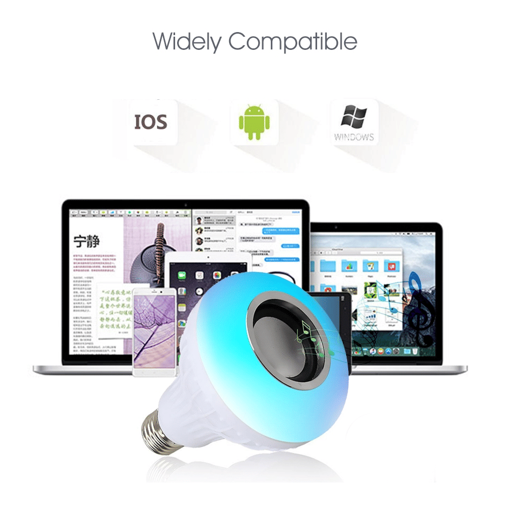 Smart LED Bluetooth Speaker Bulb - APP Control, RGB Light, Music Player