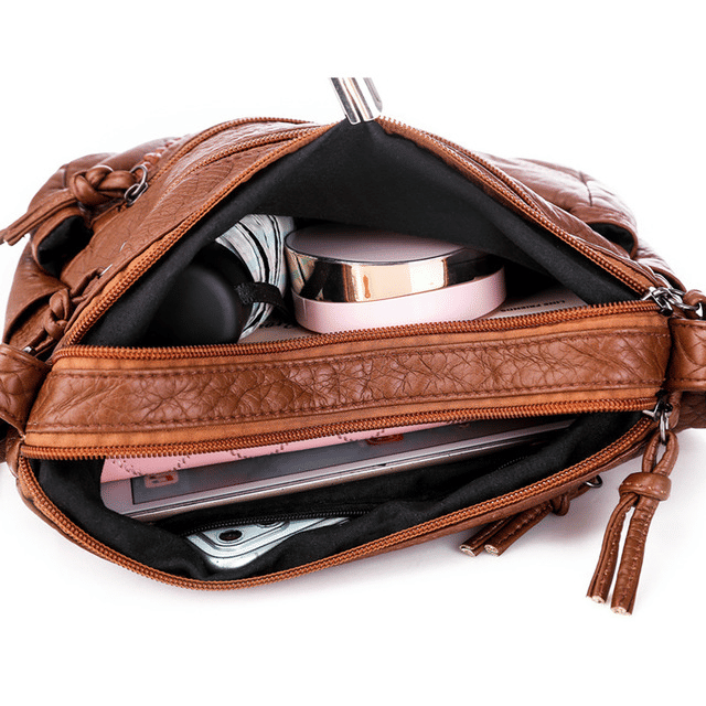 Fashionable Multi-Pocket PU Leather Women's Shoulder Handbag - Versatile Messenger Purse