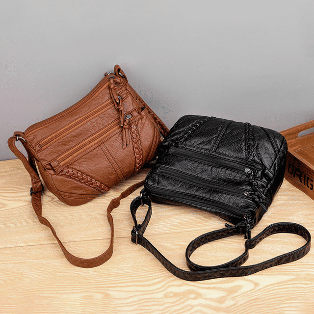 Fashionable Multi-Pocket PU Leather Women's Shoulder Handbag - Versatile Messenger Purse