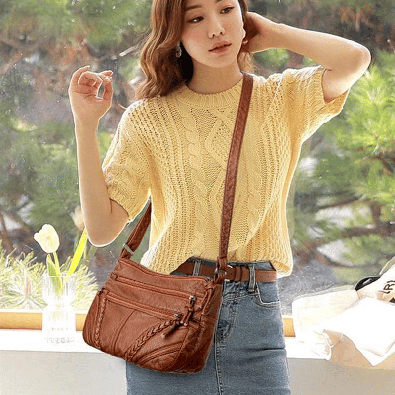 Fashionable Multi-Pocket PU Leather Women's Shoulder Handbag - Versatile Messenger Purse