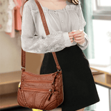 Fashionable Multi-Pocket PU Leather Women's Shoulder Handbag - Versatile Messenger Purse