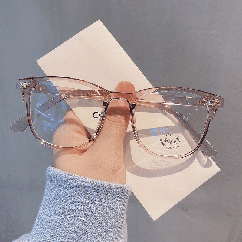 Vintage Anti-Blue Light Computer Glasses: Stylish Plain Frame for Digital Eye Strain