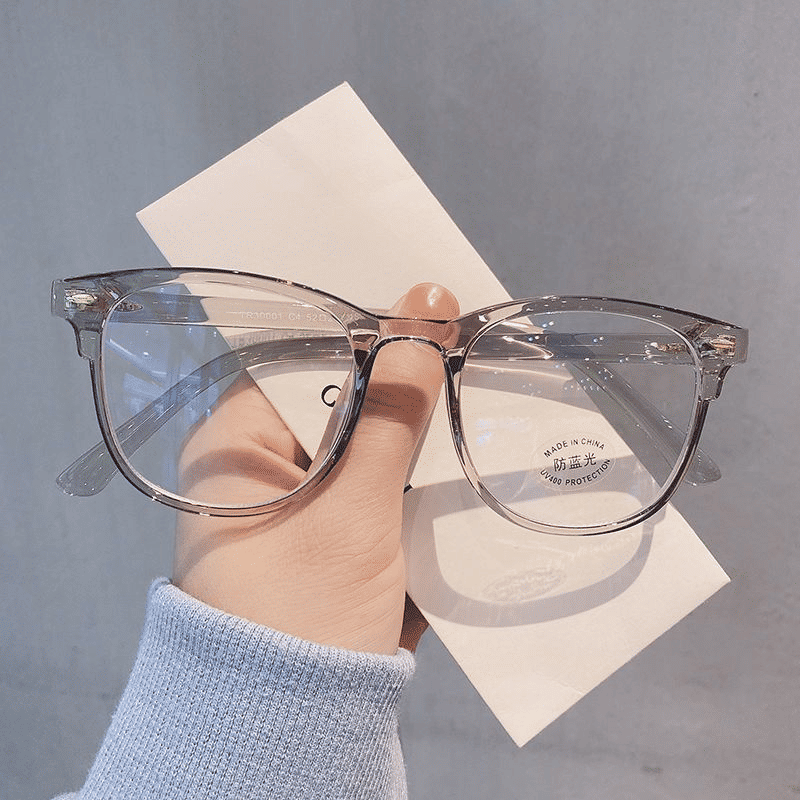 Vintage Anti-Blue Light Computer Glasses: Stylish Plain Frame for Digital Eye Strain