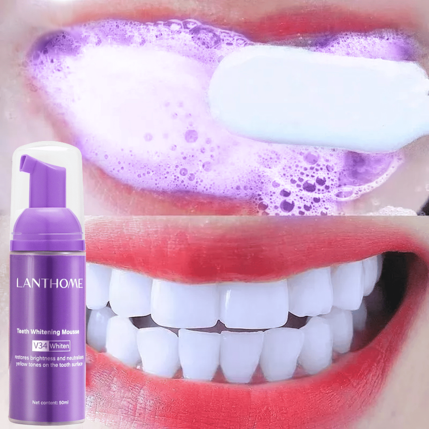 Lanthome V34 Teeth Whitening Mousse Deep Cleaning 50ml