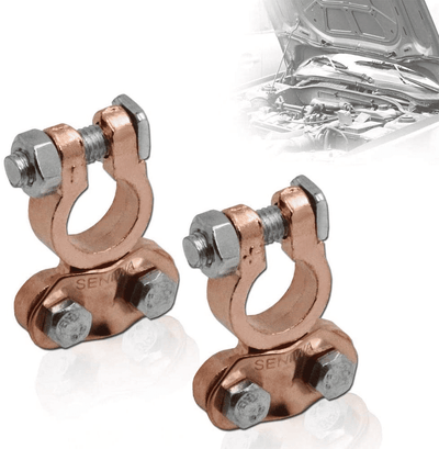 Positive/Negative Battery Connector Terminals Solid Pole Quick Clamps Set