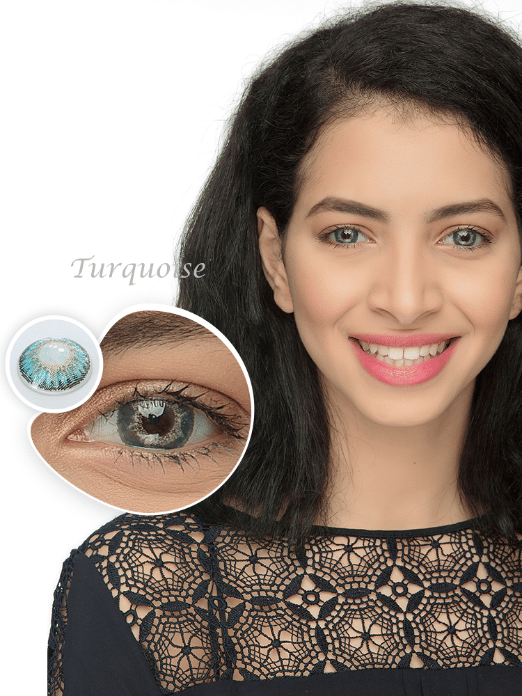 Soft Cosmetic Contact Lenses 3-Tone Turquoise 14.5mm 1 Pair