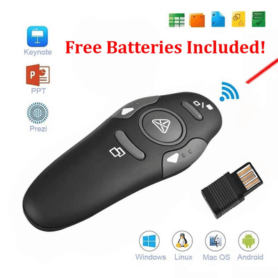 2.4G Wireless Laser Pointer Presenter USB Remote Control Black