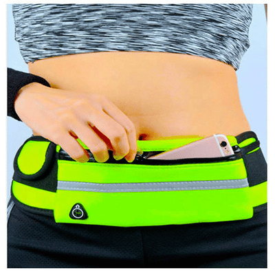Waterproof Running Waist Pack with Bottle Holder Neon Green