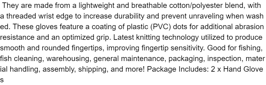 Non-Skid PVC Dotted Cotton Knitted Gloves for Gardening and Construction