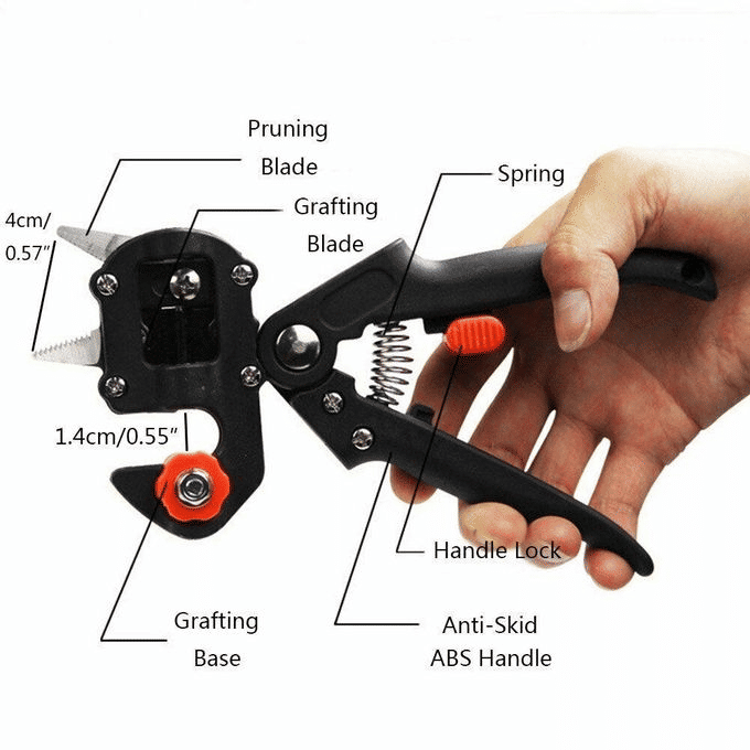 Professional Carbon Steel Grafting Tool with 2 Blades Pruner Kit