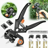Professional Carbon Steel Grafting Tool with 2 Blades Pruner Kit