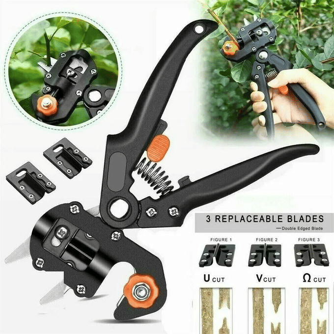 Professional Carbon Steel Grafting Tool with 2 Blades Pruner Kit