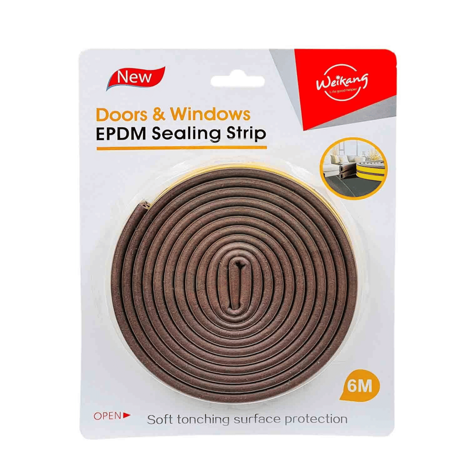 Highpower 6M Door Weather Stripping D-Type EPDM Foam Seal