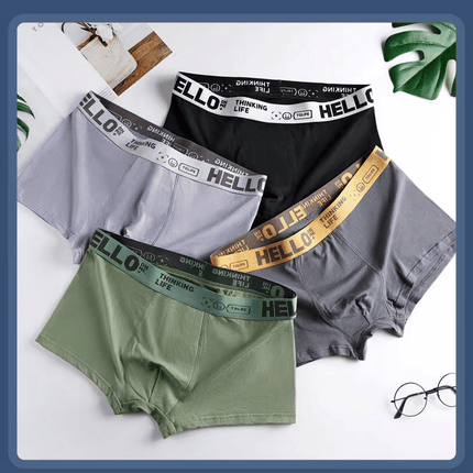 4-Pack Men's Cotton Graphene Boxer Briefs - Bacteriostat Youth Performance Underwear