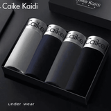 Caike Kaidi Men's 4-Pack Cotton Boxer Briefs - Antibacterial, Breathable, Youthful