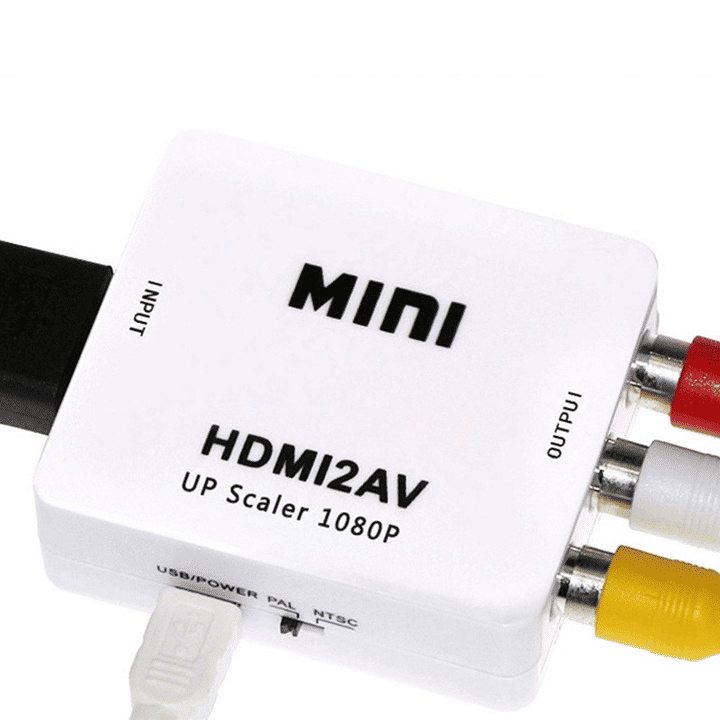 Premium HDMI to RCA AV Scaler Adapter 1080P HD Video Audio Converter Box