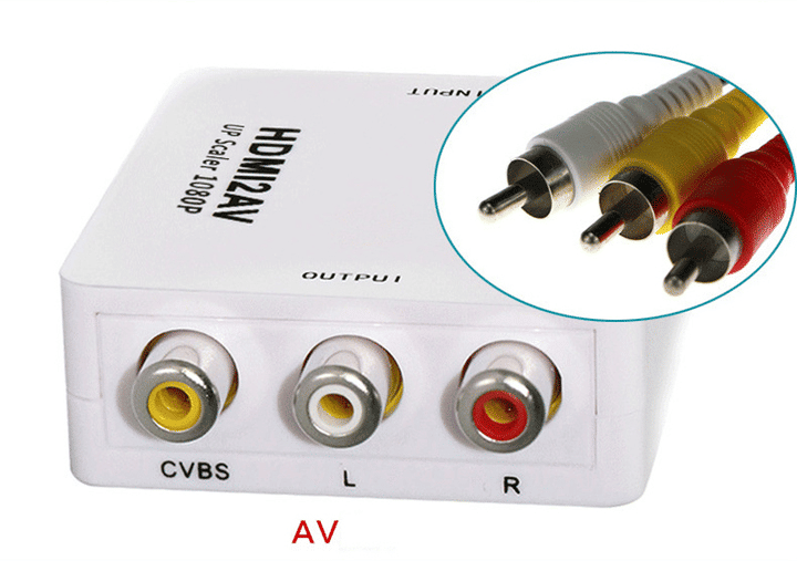 Premium HDMI to RCA AV Scaler Adapter 1080P HD Video Audio Converter Box