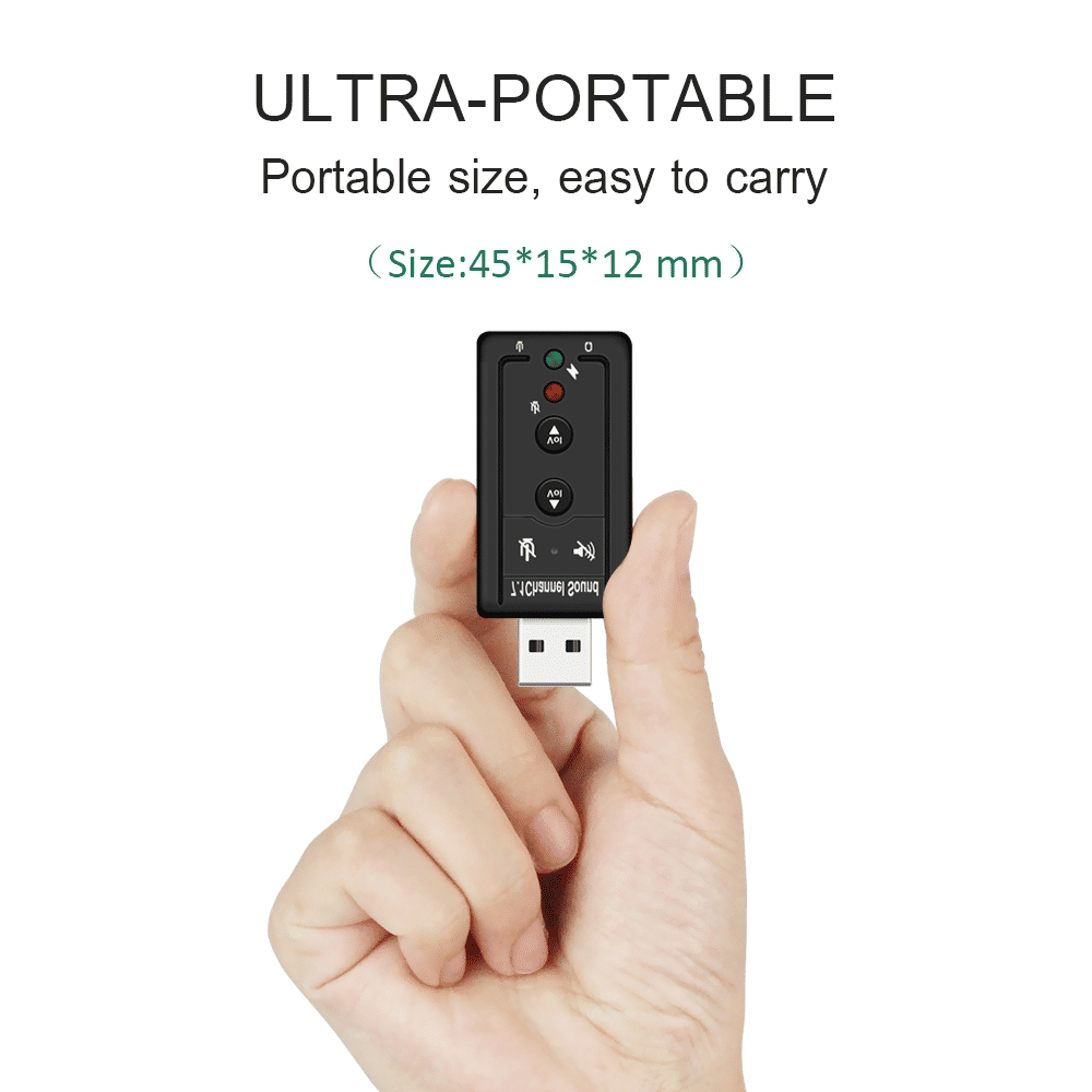 7.1 Surround USB Sound Card Audio Adapter for PC Headphone Microphone