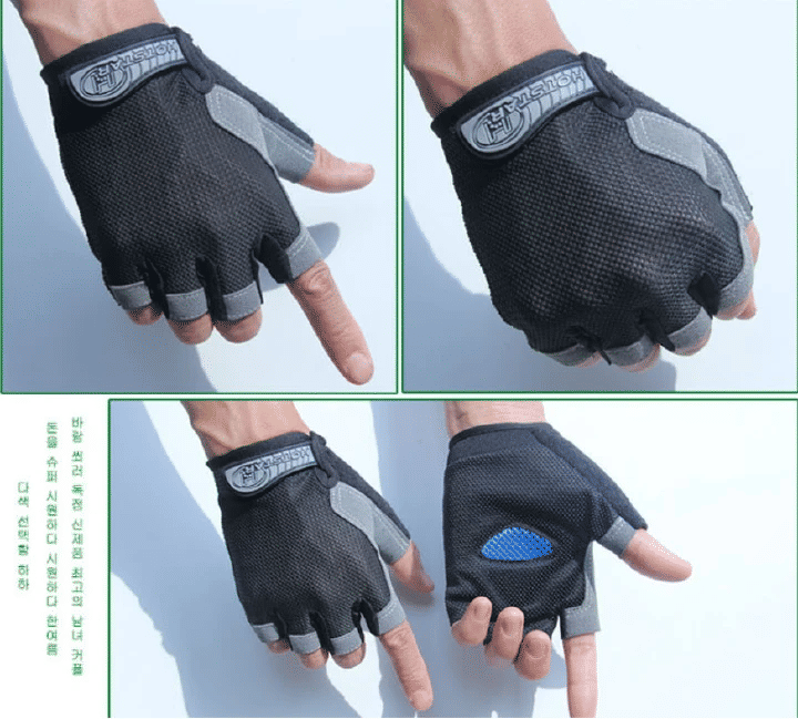 Unisex Half Finger Gym Fitness Gloves for Weight Lifting Workout Black