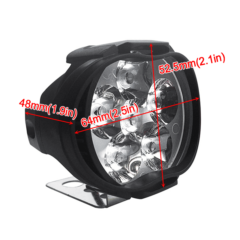 High-Power 6 LED Motorcycle Headlights Fog Spotlights Driving Lamps (2-Pack)