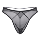 Men's Ice Silky Breathable See-Through Thong Briefs - 3 Color Pack