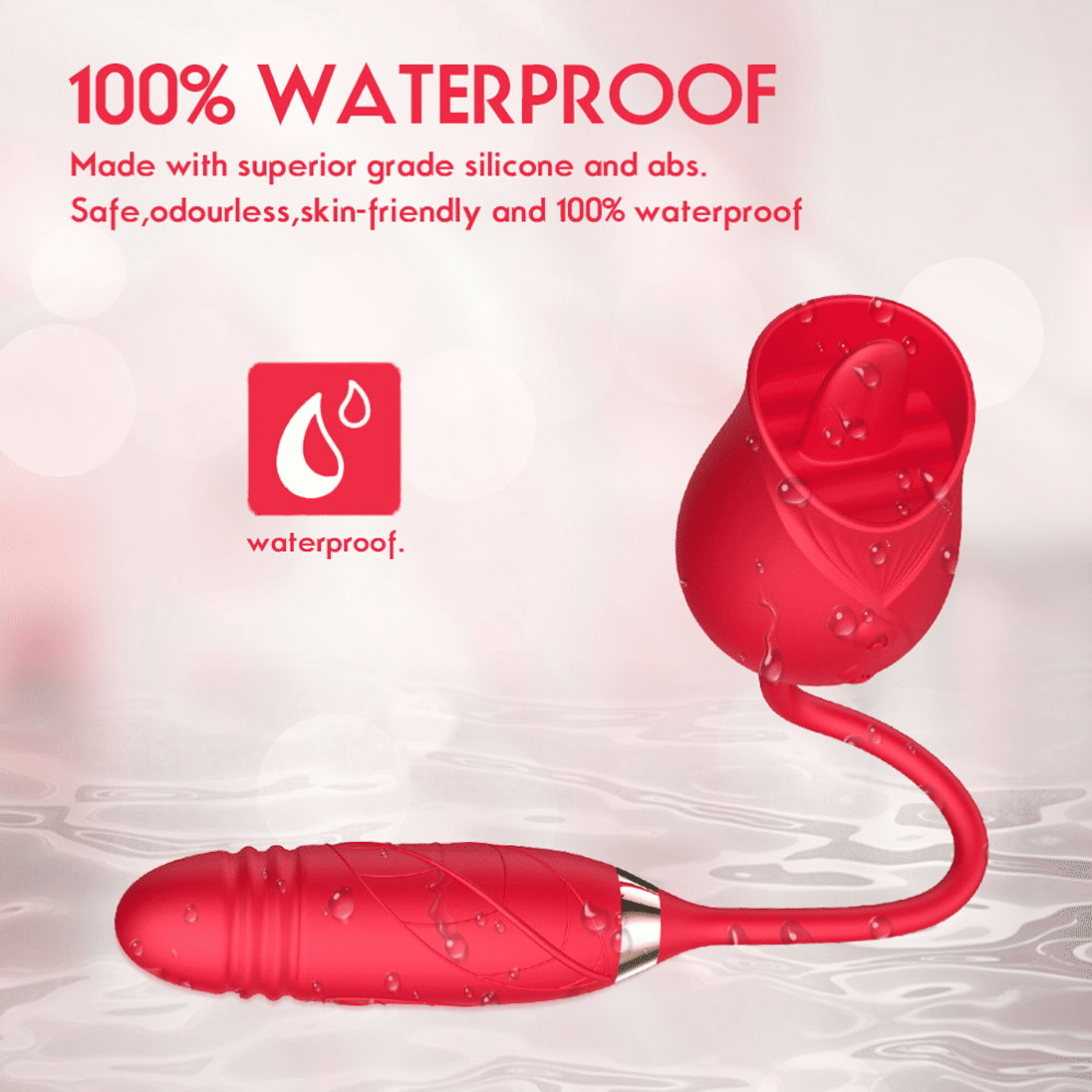 Ultimate Rose Toy Vibrator: Thrusting G-Spot, Clitoral Licking & Anal Stimulator