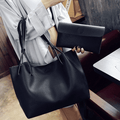 Women's 2-Piece Large PU Leather Tote & Shoulder Bag Set - Soft, Stylish, Versatile