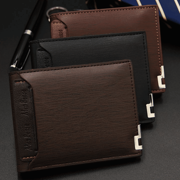 Men's Genuine Leather Slim Bifold Wallet with Money Clip and Card Holder