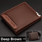 Men's Genuine Leather Slim Bifold Wallet with Money Clip and Card Holder