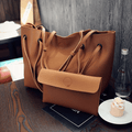 Women's 2-Piece Large PU Leather Tote & Shoulder Bag Set - Soft, Stylish, Versatile