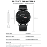 Generic Men's Waterproof Quartz Watch with Stainless Steel Strap