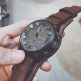 Luxury Men's Waterproof Quartz Watch with Premium Leather Strap