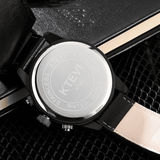 Luxury Men's Waterproof Quartz Watch with Premium Leather Strap