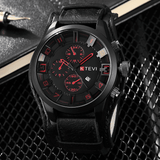 Luxury Men's Waterproof Quartz Watch with Premium Leather Strap