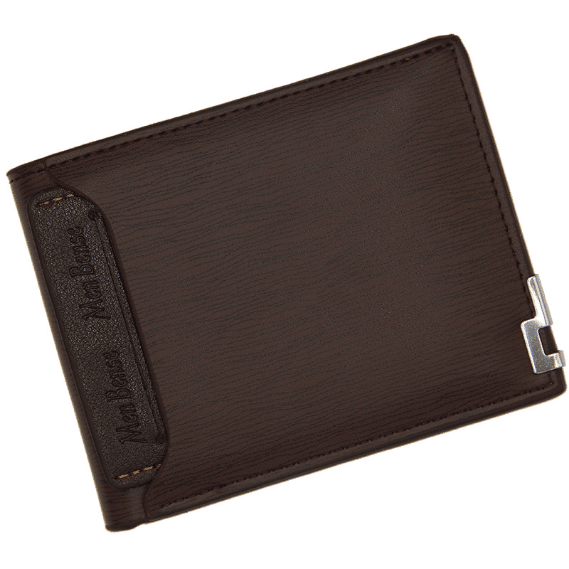 Men's Genuine Leather Slim Bifold Wallet with Money Clip and Card Holder