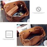Women's 2-Piece Large PU Leather Tote & Shoulder Bag Set - Soft, Stylish, Versatile
