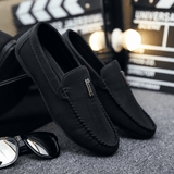 Men's Premium Black Loafers: Comfortable Slip-On Casual Flat Dress Shoes Size 40-46