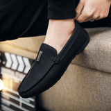 Men's Premium Black Loafers: Comfortable Slip-On Casual Flat Dress Shoes Size 40-46