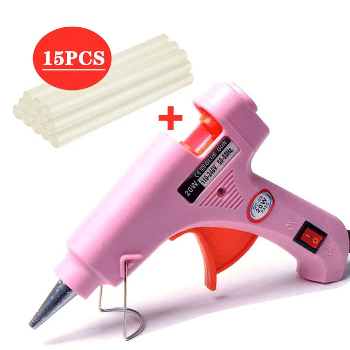 Upgraded Hot Glue Gun 15Pcs Lengthened Melt Glue Sticks Safe Nontoxic Christmas Tool