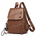 Versatile Women's Soft Leather Fashion Backpack - Large Capacity School Travel Bag