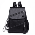 Versatile Women's Soft Leather Fashion Backpack - Large Capacity School Travel Bag