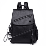 Versatile Women's Soft Leather Fashion Backpack - Large Capacity School Travel Bag