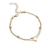 MMSHOP Women's Double-Layer Pentagram Beach Anklet Chain - Fashionable Silver Alloy