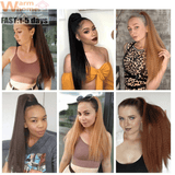 Premium 24-inch Yaki Ponytail Hair Extension for Black Women - Natural Black