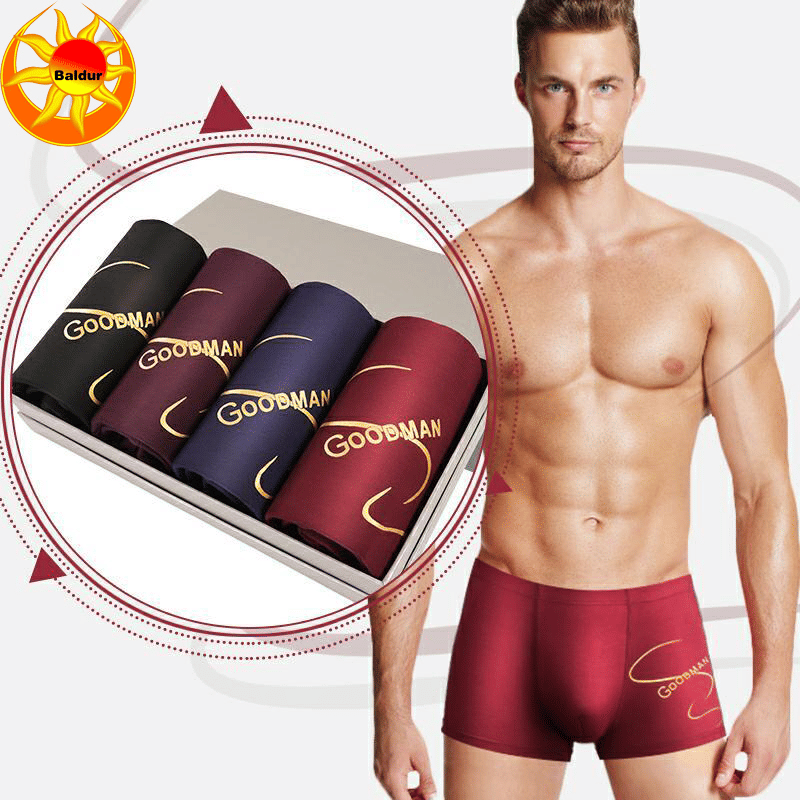 Baldur Men's 4-Pack Breathable Polyester Boxer Briefs - Soft, Stretch, Comfort