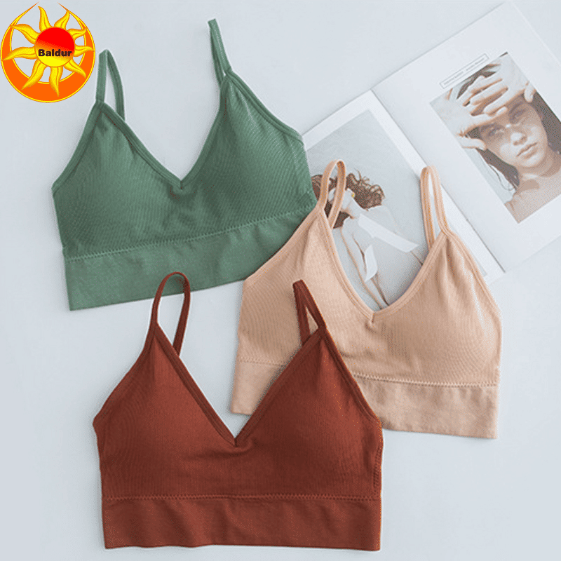 Baldur 3PC Women's Seamless Threaded Sports Bra, No Steel Ring, Multi-Color Pack, Free Size