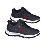 Baldur Men's Breathable Non-Slip Athletic Running Walking Driving Shoes - Black/Red